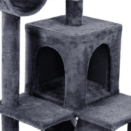 Yaheetech 51″ Cat Tree Tower with Condo, Hammock & Scratching Posts, Gray