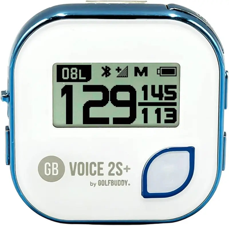 GOLFBUDDY Voice 2S+ Clip-On GPS Rangefinder, Slope Mode, 40,000 Courses, 18-Hour Battery, Blue