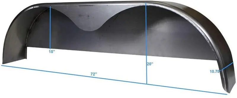 2025 Tandem-Axle Steel Trailer Fender Set  72″ x 10.75″, Welded Back Plate Design, Sold in Pairs