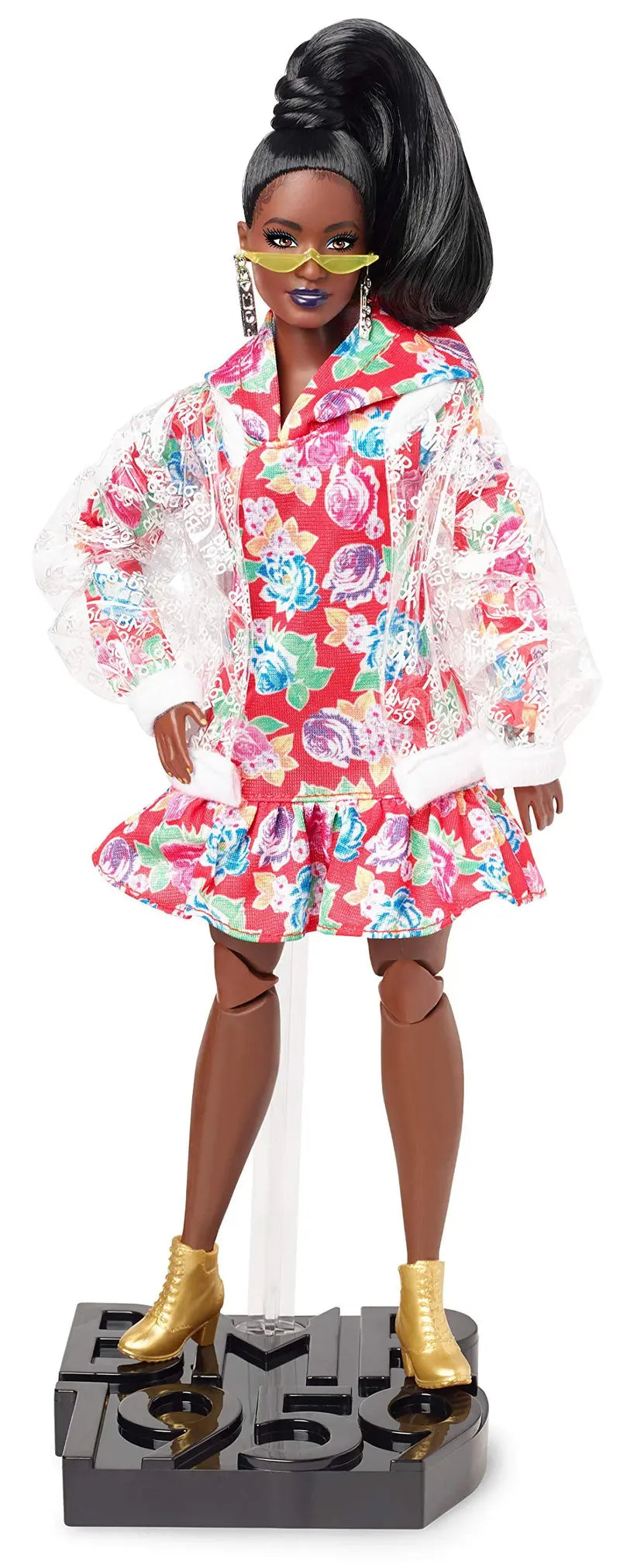 Barbie Bmr1959  Clear Vinyl Bomber Jacket & Floral Hoodie Dress