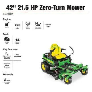 John Deere Z320R 42-Inch Zero-Turn Mower  21.5 HP V-Twin Engine with Accel Deep Deck