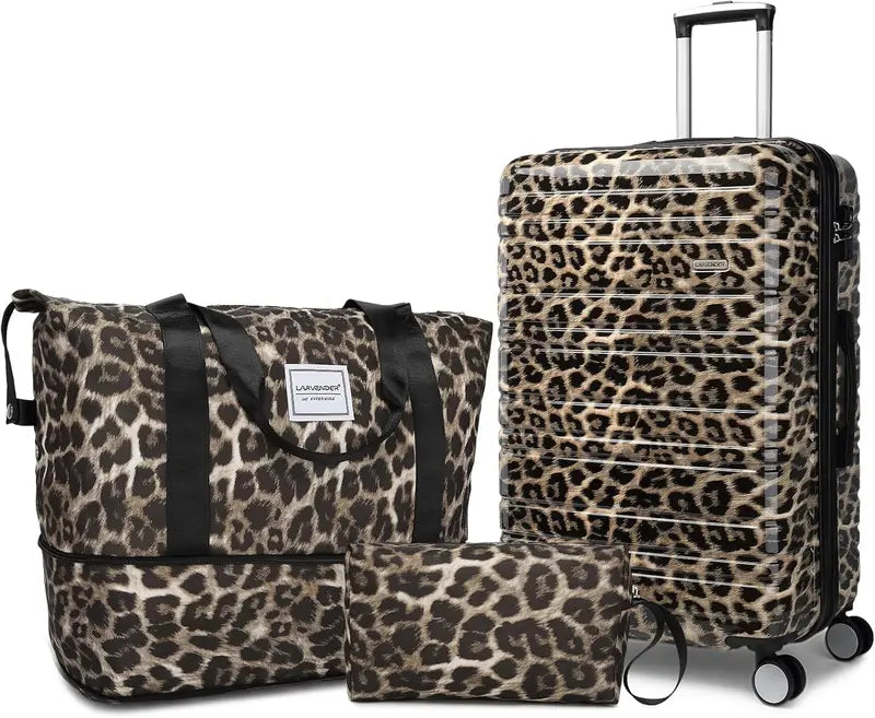 6-Piece Expandable Rolling Luggage Set  Lightweight Hardshell Suitcases with Smooth-Spinning Wheels & Modular Packing Options
