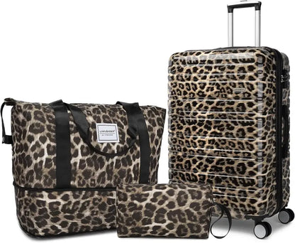 6-Piece Expandable Rolling Luggage Set  Lightweight Hardshell Suitcases with Smooth-Spinning Wheels & Modular Packing Options