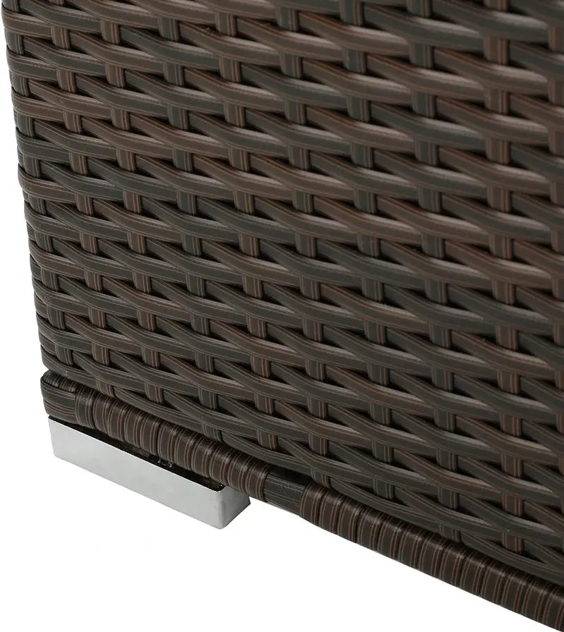 Samoa Multibrown Woven Resin Storage Box  Indoor/Outdoor Accent Bin