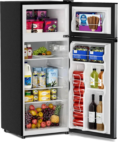 Manastin 4.5 cu. ft. Two-Door Mini Fridge  Office & Kitchen Compact Refrigerator
