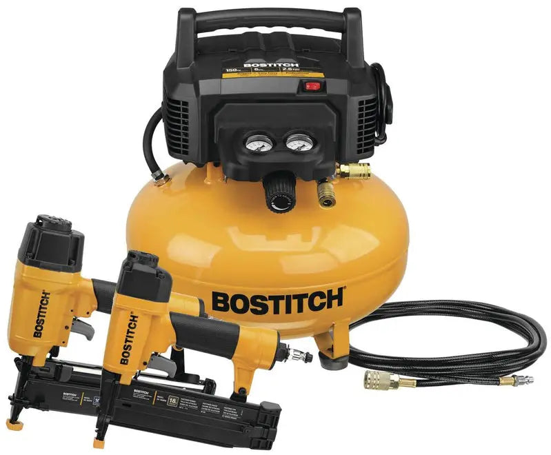 Bostitch 6-Gallon 150 PSI Electric Air Compressor  Portable Dual-Tool Combo Kit