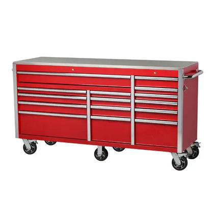 72-Inch Gloss Black Mobile Workbench  Standard-Duty Tool Chest with Casters and Organized Storage