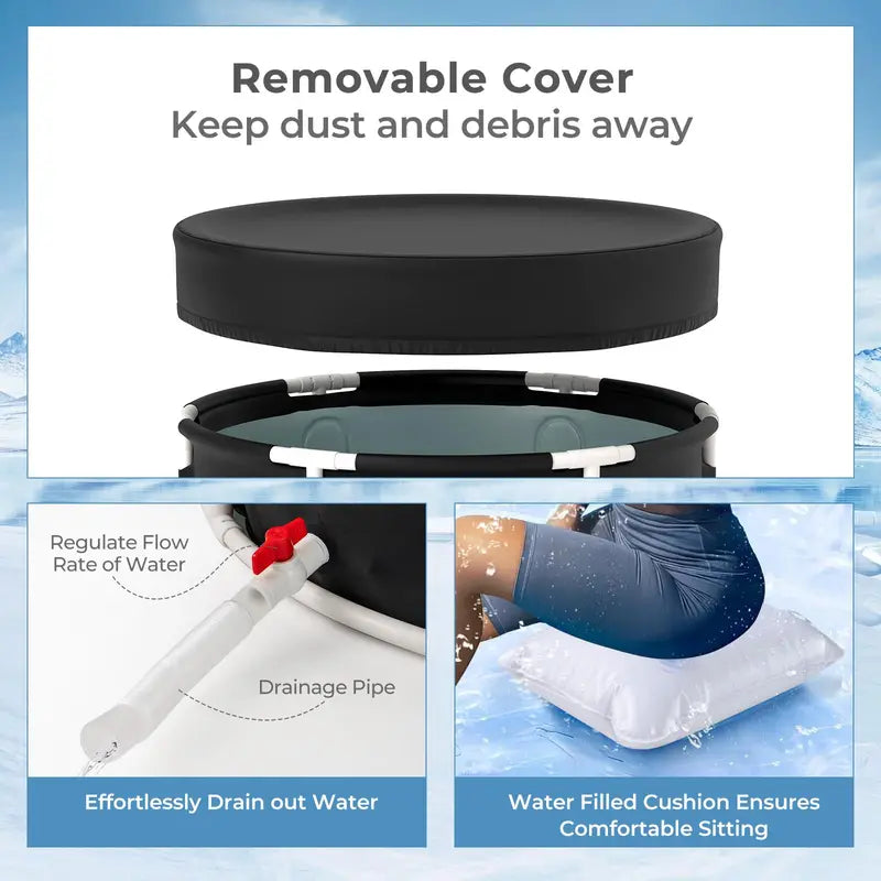 Athlete-Grade Foldable Ice Bath Tub  Cold Plunge Pool with Lid for Recovery & Training