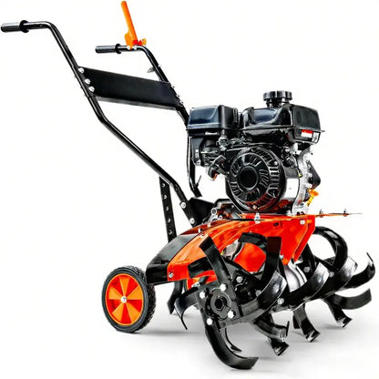 7HP Rear-Tine Garden Tiller  Adjustable Width & Depth Cultivator with Steel Tines