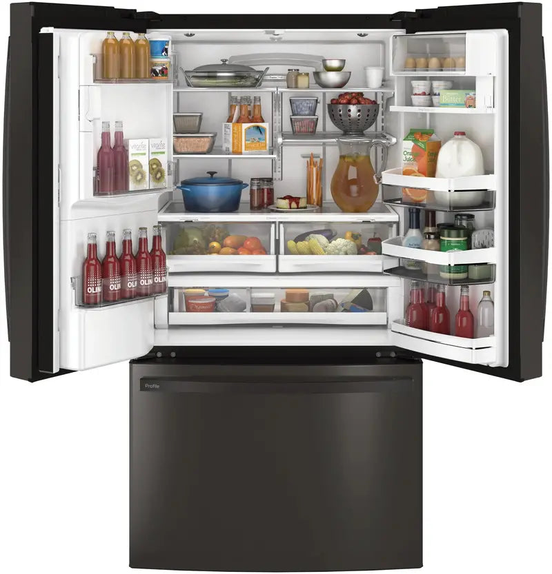 GE PFE28KBLTS 36-Inch Black Stainless Steel French-Door Refrigerator