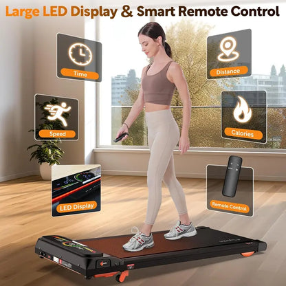 Lysole Walking Pad Treadmill  Compact Under-Desk Exercise Machine with Remote & Large LED Display