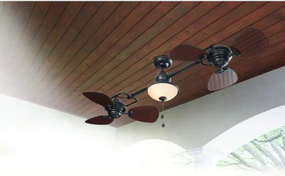 Harbor Breeze Twin Breeze II 74-Inch Outdoor Ceiling Fan  Bronze Finish