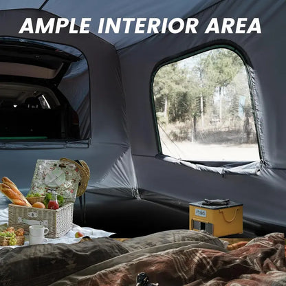 All-Terrain SUV Camping Tent  Weatherproof Rectangle Car-Side Shelter for 59 People, Fits Vans, Jeeps & Pickups (8′ L × 10.6′ W × 7.2′ H)