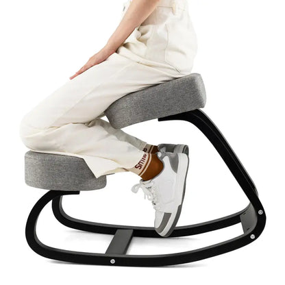Ergonomic Kneeling Office Chair  Upright Posture Support with Cushioned Seat and Knee Pads (Gray/Black)