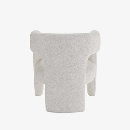 Fauteuil de salle à manger en bouclette gris-crème