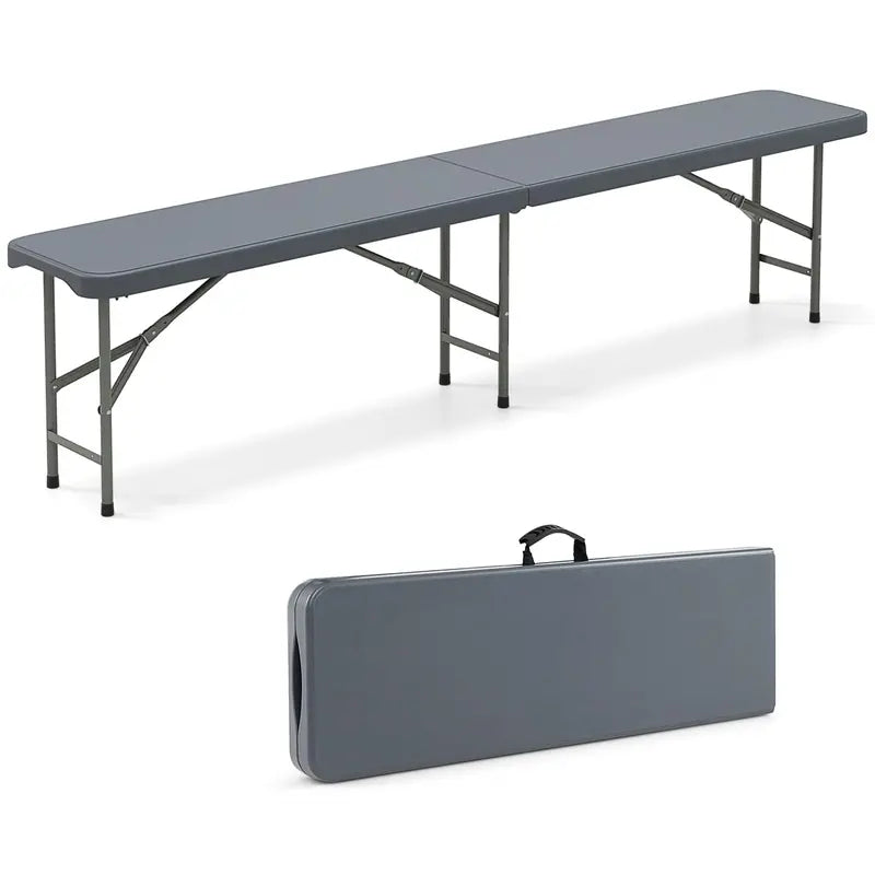 6-Foot Heavy-Duty Plastic Folding Bench  1320 lb Weight Capacity, Lightweight Portable Design