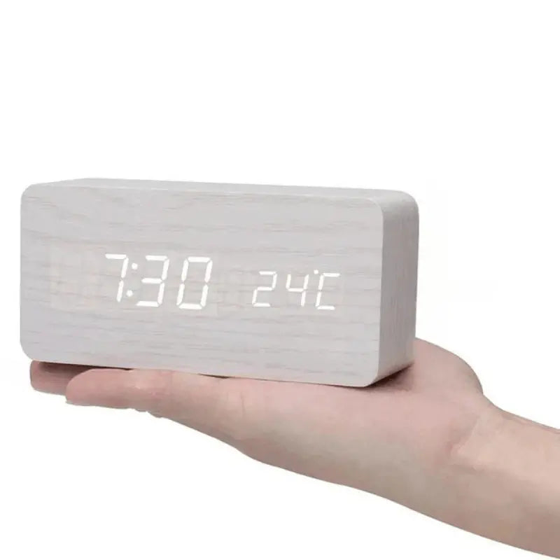 LED Desk Clock with Tap-to-Wake Display and Sound Sensitivity