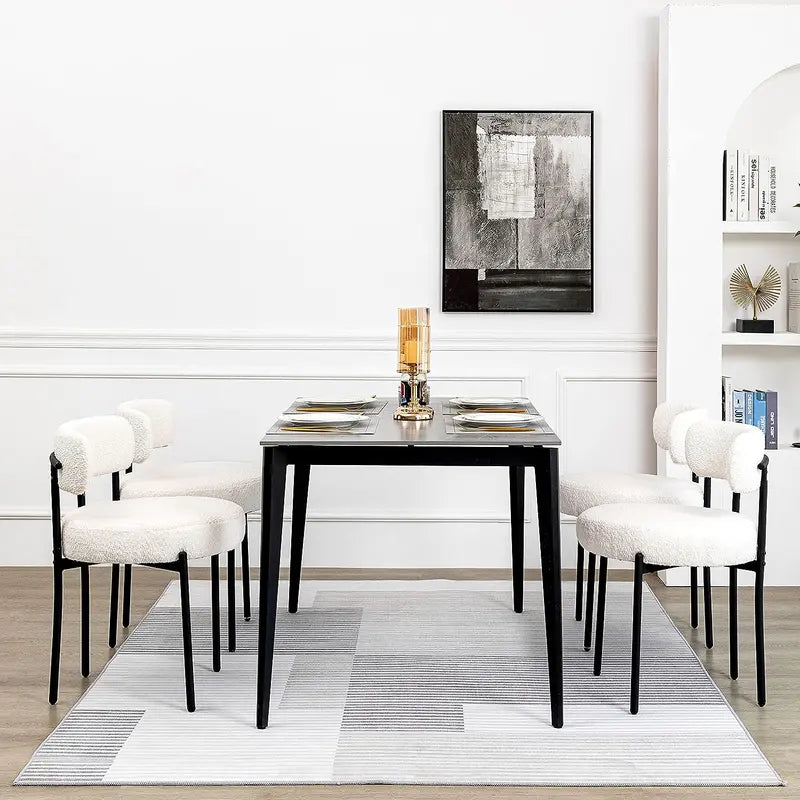 DYHOME White Dining Chairs Set of 4, Mid-Century Modern Dining Chairs, Kitchen Dining Room Chairs