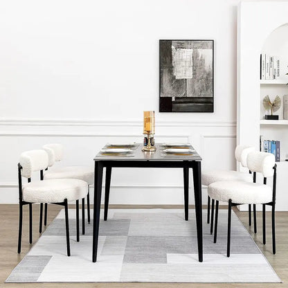 DYHOME White Dining Chairs Set of 4, Mid-Century Modern Dining Chairs, Kitchen Dining Room Chairs
