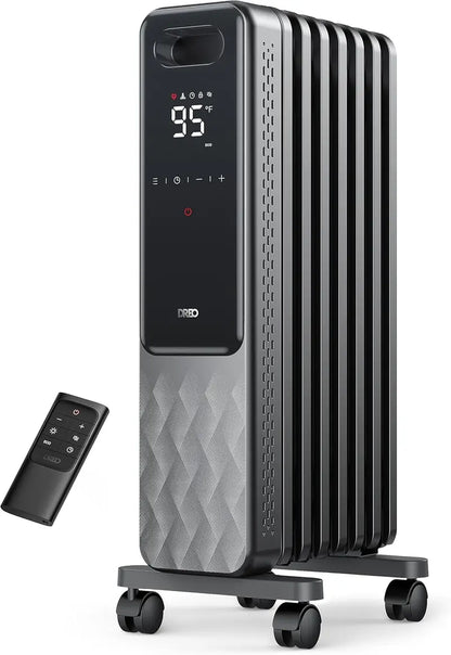 Dreo Oil-Filled Radiator Heater | 1500W Quiet Indoor Electric Heater with Remote, Child Lock, 4 Heat Modes, 24-Hour Timer, Digital Thermostat & Dual Safety Protection