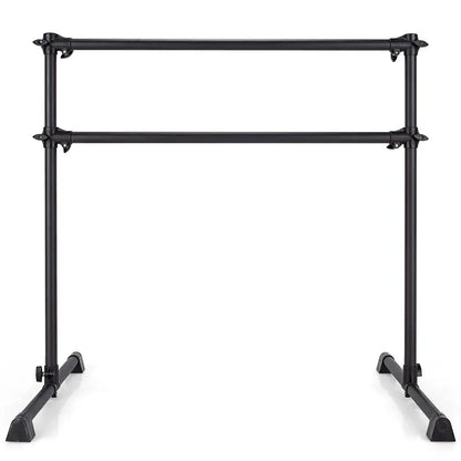 Adjustable Freestanding Double Ballet Barre with Height Range from 7 to 46 Inches