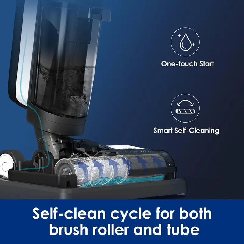 Cordless Wet/Dry Floor Cleaner & Mop  All-in-One Hard Floor Cleaning System with Vacuum + Mopping in a Single Pass
