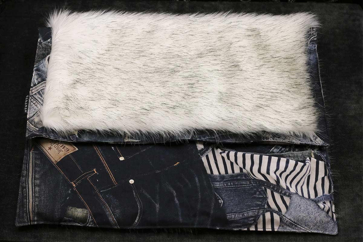 Couverture pour chien « Metis » Blue Ice - Tissu Jean-Paul Gaultier