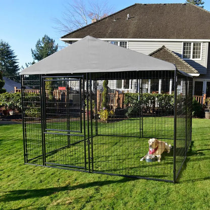Lucky Dog STAY Series Presidential (Coverage Area  0.0023 -Acres ) In-Ground Kennel (10 ft. x 10 ft. x 6 in. H) Steel Grey KPRM10-UR0310