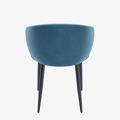 Paire de fauteuils de table design velours bleu Eug nie