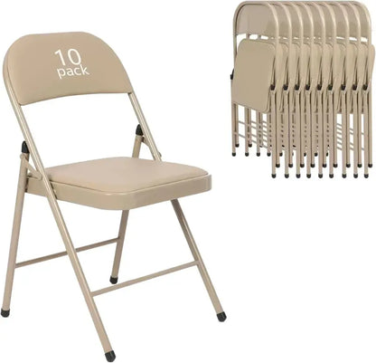 Set of Six Black Folding Chairs ¡ª Leather-Upholstered Event Seating for Weddings, Offices &amp; Gatherings