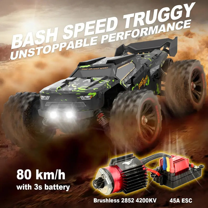 WIAORCHI 1/16 Scale Brushless RTR RC Car  42 mph High-Speed Off-Road Vehicle with Dual Batteries