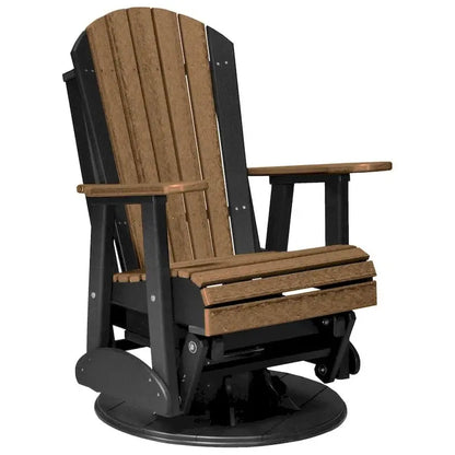 All-Weather Poly Lumber Adirondack Swivel Glider  Durable Outdoor Rocking Chair with Smooth Rotation