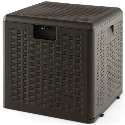 Weatherproof Resin Outdoor Storage Box  31/73/100 Gallon Locking Patio Chest