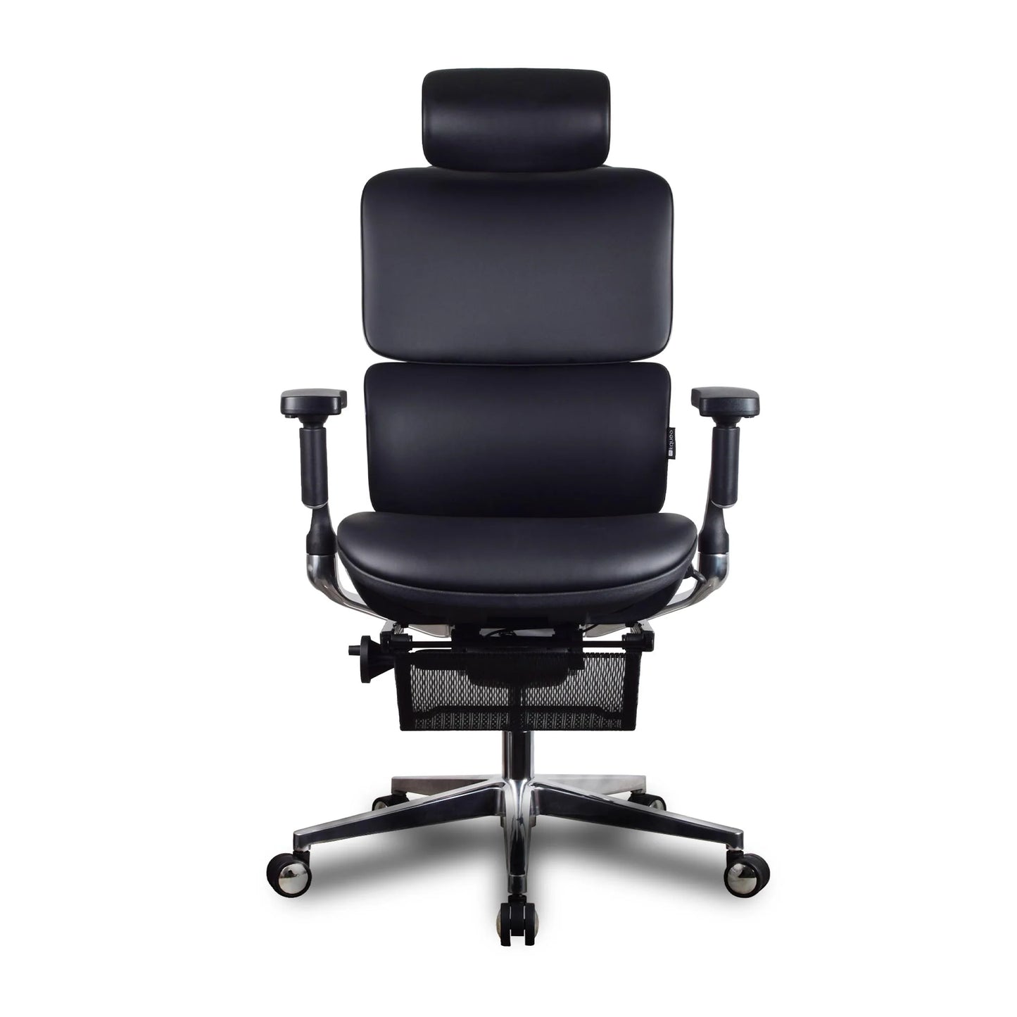 Chaise ergonomique de bureau - TERRANA PREMIUM Noire en cuir reconstitué