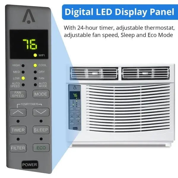 6000 BTU Window Air Conditioner  115V, Reusable Filter, Energy-Efficient Cooling for Up to 250 sq. ft.