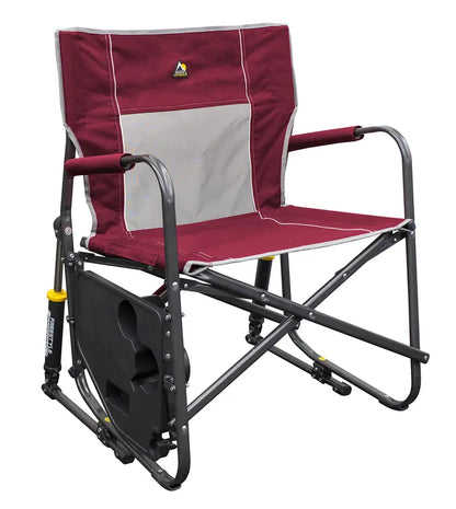 GCI Outdoor Freestyle Rocker XL Folding Rocking Chair  Portable Camping Chair with Side Table, 250 lb Capacity