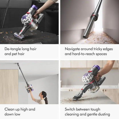 Dyson V8 Cordless Vacuum: 115AW, 2 Power Modes & 40-Min Runtime — Converts to Handheld, Detangles Hair on Hard Floors & Carpets