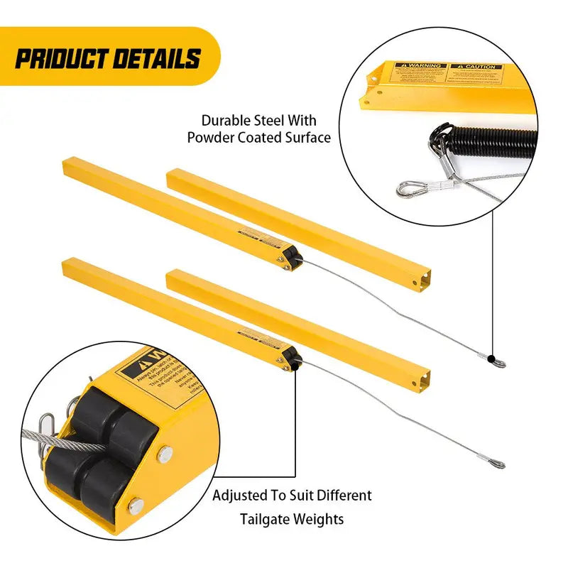 ECOTRIC 2-Sided Trailer Hitch Lift Tailgate Gate Ramp Lift Assist System 400 LBS