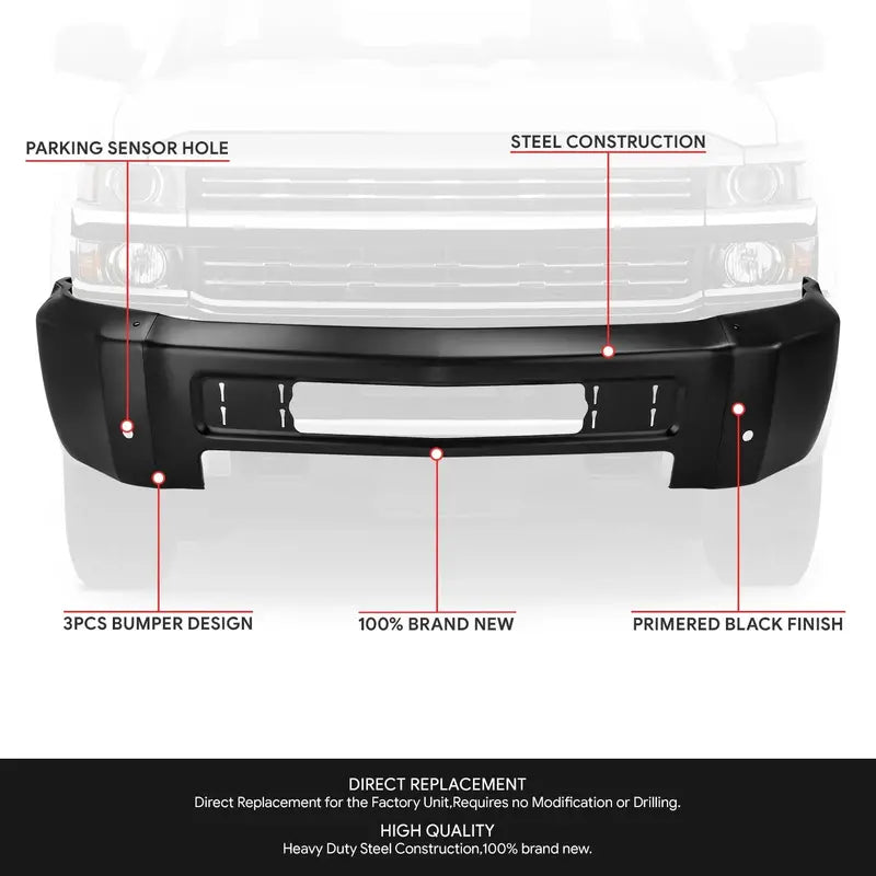 Chevy Silverado 2500/3500 HD Modular Front Bumper  With Parking Sensor Cutouts (20152019)