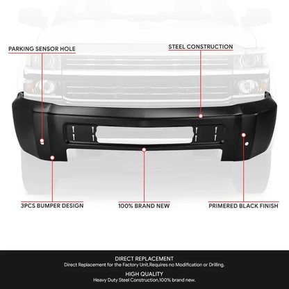 Chevy Silverado 2500/3500 HD Modular Front Bumper  With Parking Sensor Cutouts (20152019)