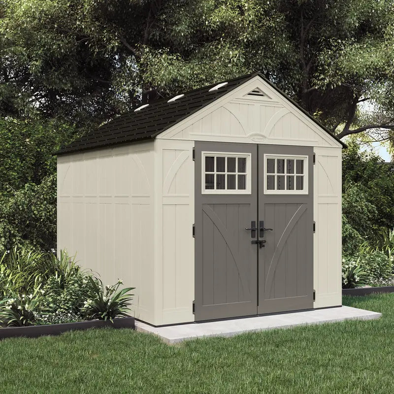8 ft. x 10 ft. Metal-and-Resin Storage Shed in Vanilla Finish