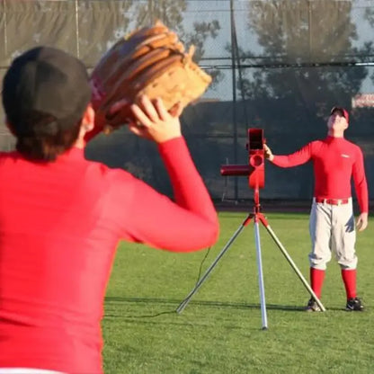 Automatic Softball Pitching Machine  9-Ball Hopper Feeder for Youth & Recreational Practice
