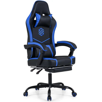 Lumbar-Support Computer Chair with Footrest & Linkage Armrests  Ergonomic Design