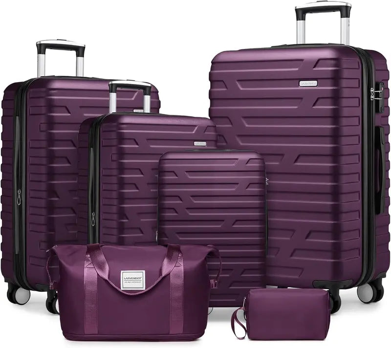 6-Piece Lightweight Expandable Hardshell Luggage Set  TSA-Approved Carry-On & Checked Suitcases with Spinner Wheels