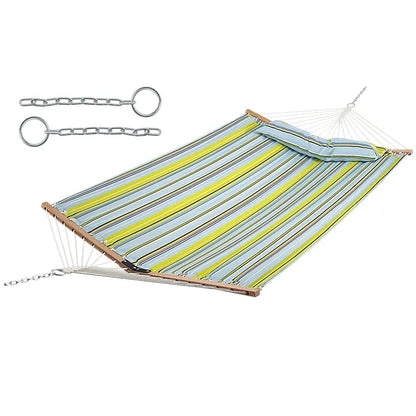 10.5-Foot Quilted Two-Person Hammock with Detachable Pillow and 495-Pound Capacity