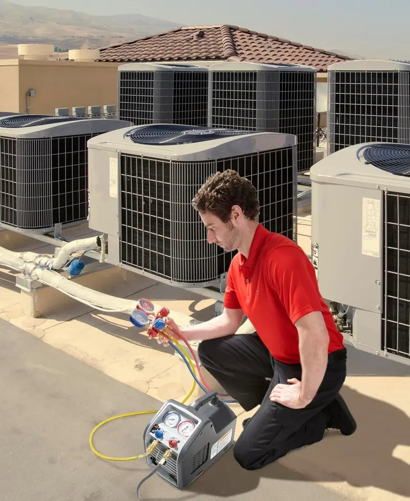 Portable Refrigerant Recovery Machine  115V/60Hz, Liquid & Vapor Compatible, Robinair White Model
