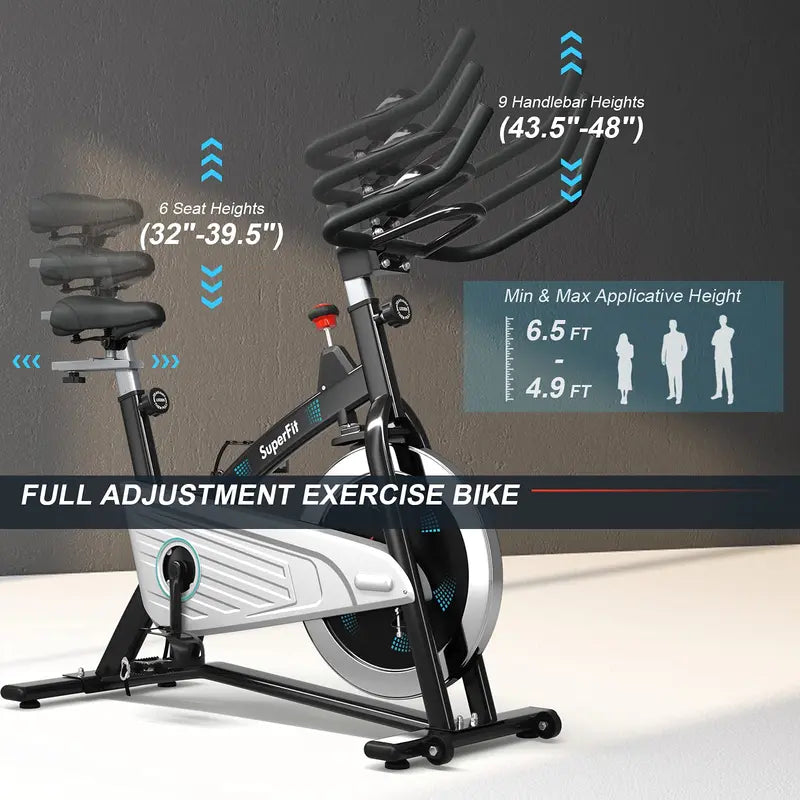 Magnetic Resistance Stationary Bike with Quiet Belt Drive and Ergonomic Design