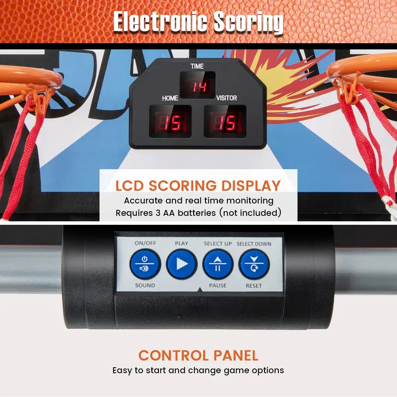 Dual-Shot Foldable Basketball Arcade Game  Indoor/Outdoor Electronic Hoop Machine with Dual Play Mode