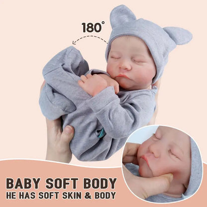 Lifelike 20″ Reborn Baby Boy Doll  Realistic Vinyl, Soft Body with Outfit & Toy Gift Set