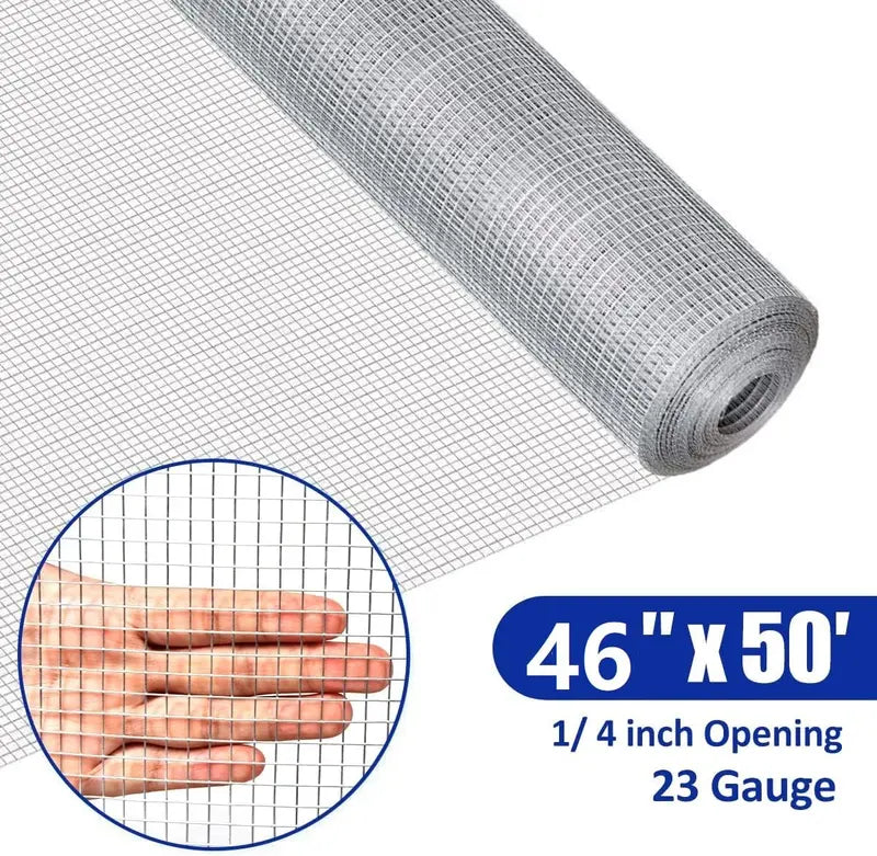 48″ x 50′ Roll of 1/4″ 23-Gauge Square-Mesh Galvanized Hardware Cloth